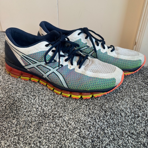 Asics Other - ASICS Gel Quantum 360 CM White Navy Safety Yellow RARE Size 12 Men Sneaker Shoes